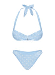 Ellie High Cut Cheeky Bikini Bottoms Blue / Polka Dot