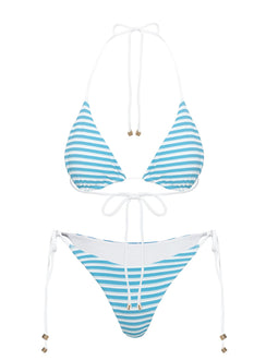 Nevaeh Triangle Bikini Top Blue / White