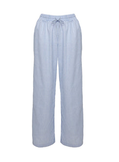product Princess Polly Holiday Tie Front Pant Blue/ White Stripe Petite High Waisted Pants 