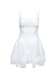 product Princess Polly Everglimmer Lace Mini Dress White Square Neck 