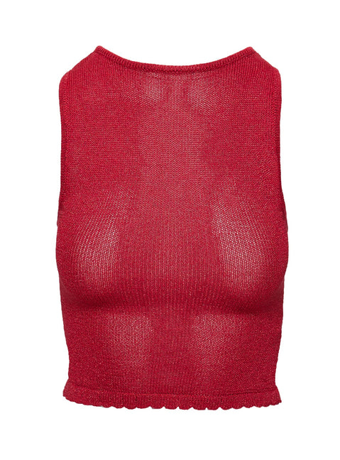 product Princess Polly Hugs & Kisses Knit Top Red Curve Sleeveless Crew Neck 