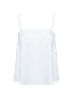 Invisible String Lace Sleep Top White