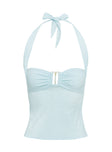 product Princess Polly Isabetta Halter Top Aqua Sleeveless Sweetheart 