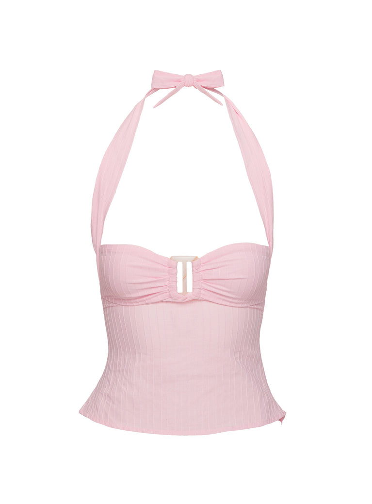 Isabetta Halter Top Pink