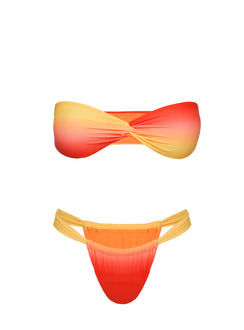 Summer Season Ruched Side Bikini Bottoms Orange Ombre