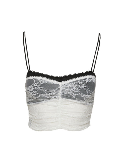 product Princess Polly Jedidiah Lace Top White / Black Sleeveless Sweetheart 