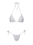 Jenner Tie Side Ruched Bikini Bottoms White