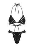 Jenner Triangle Bikini Top Black / Polka Dot