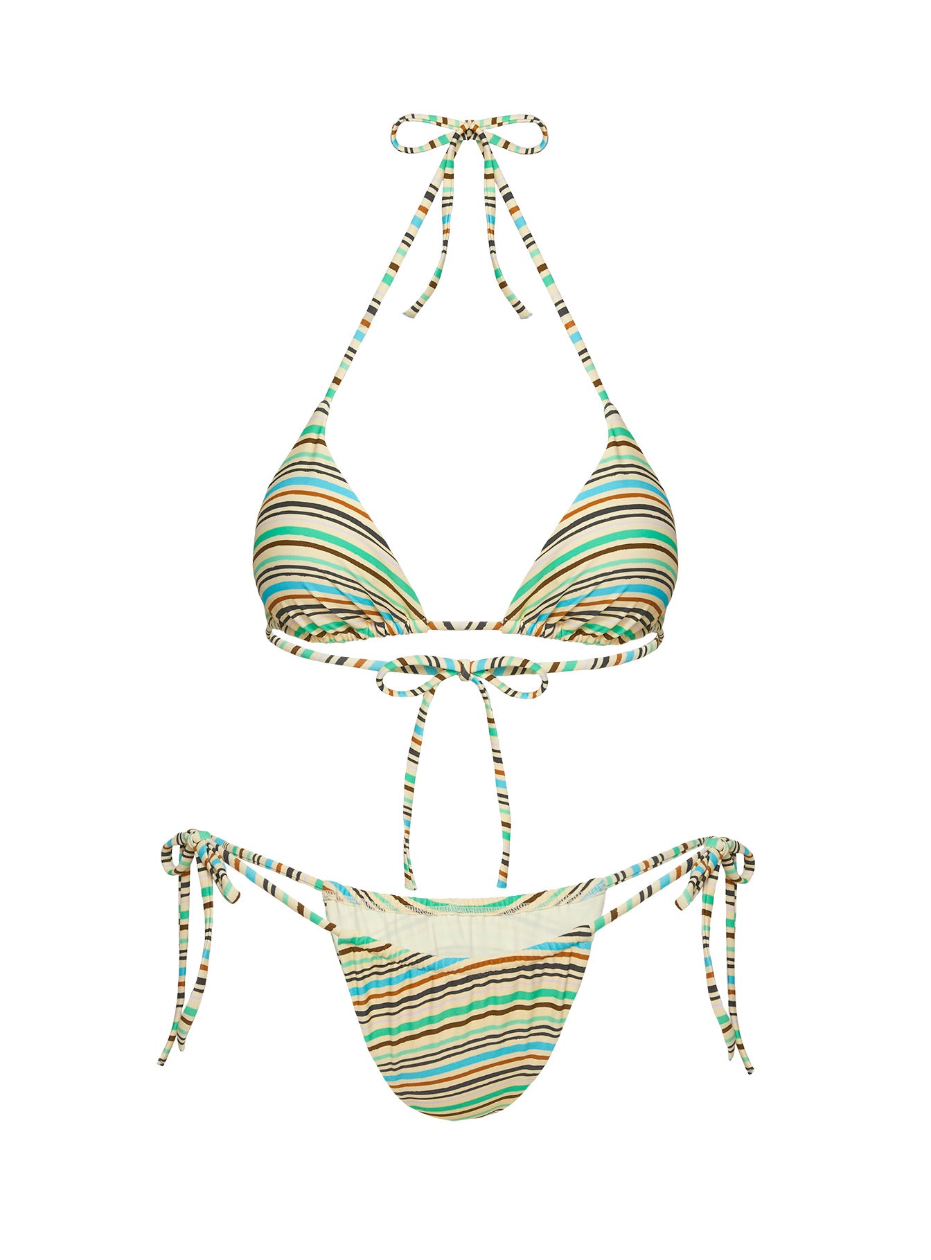 Striped triangle bikini online