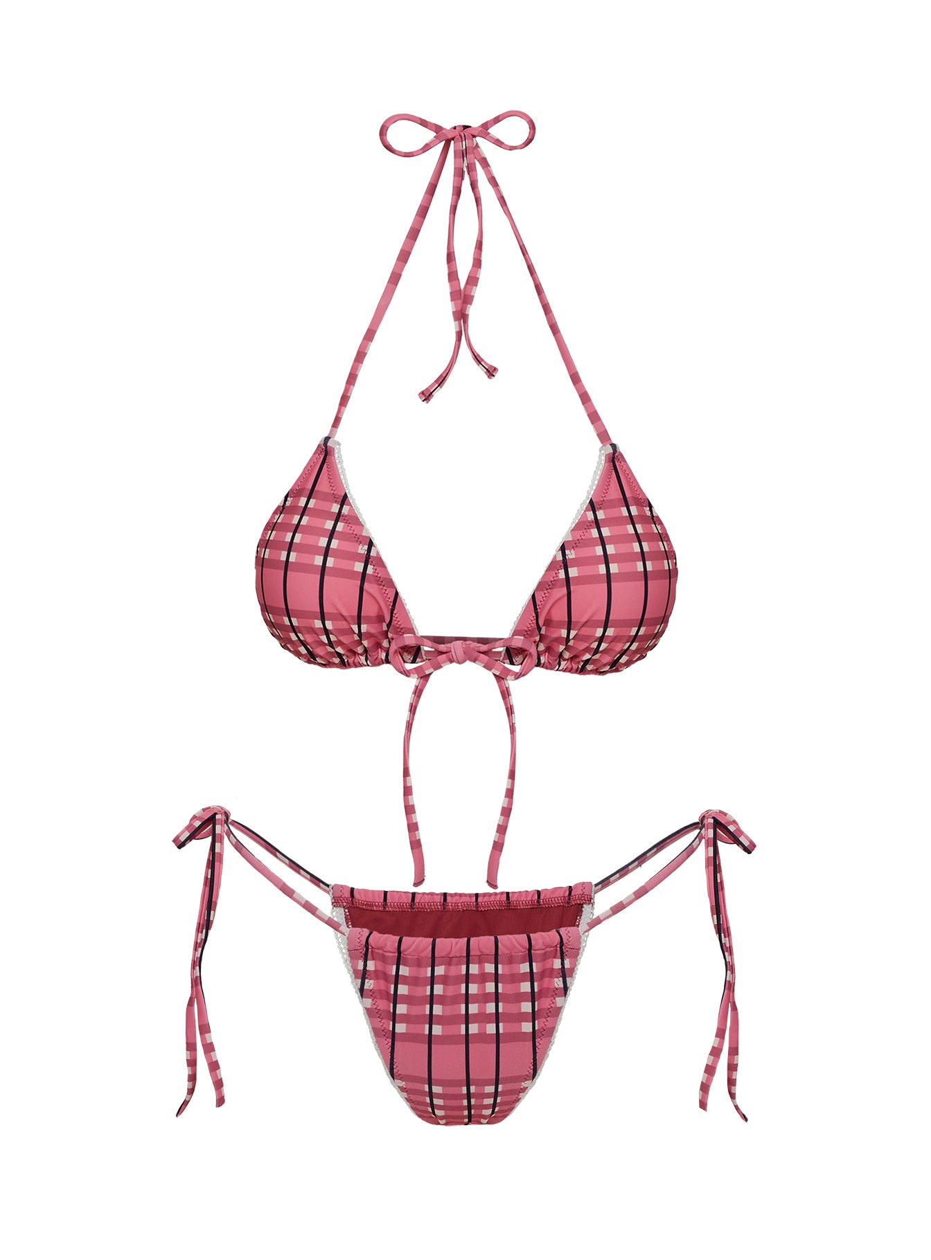 Pink checkered bikini online