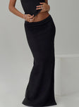 Black knit maxi skirt Trimming detail, elasticated waistband&nbsp;