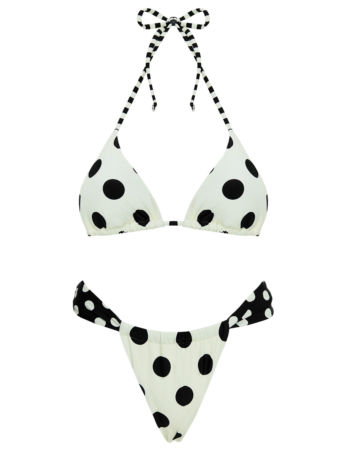 Jenner High Side Bikini Bottom Cream / Polka Dot