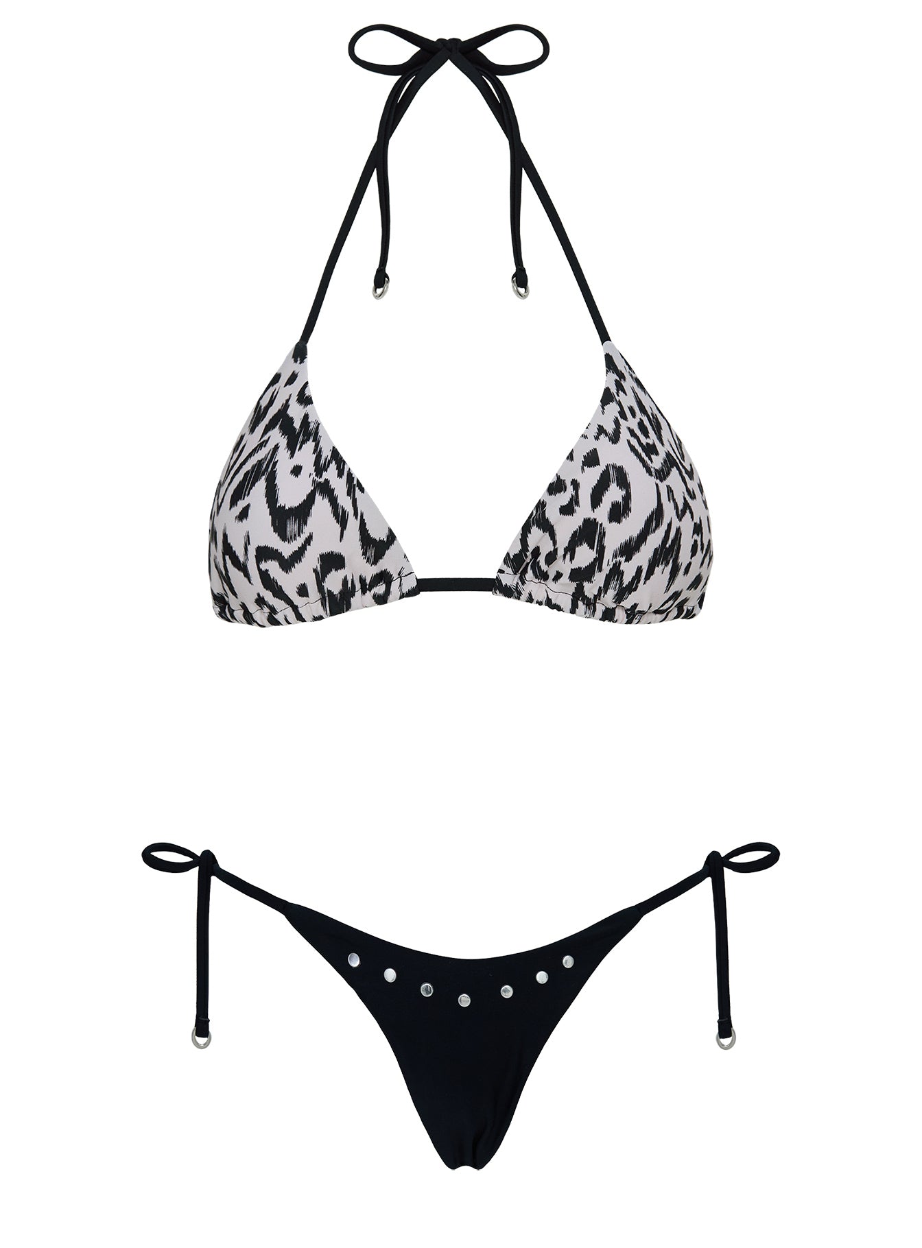 Jenner Triangle Bikini Top Mono Zebra