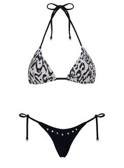 Jenner Triangle Bikini Top Mono Zebra