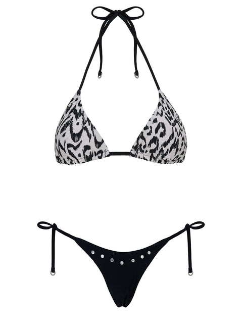 Jenner Triangle Bikini Top Mono Zebra