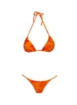 Tali High Cut String Bikini Bottoms Orange Floral