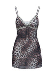 product Princess Polly Karena Mini Dress Leopard V-Neck 