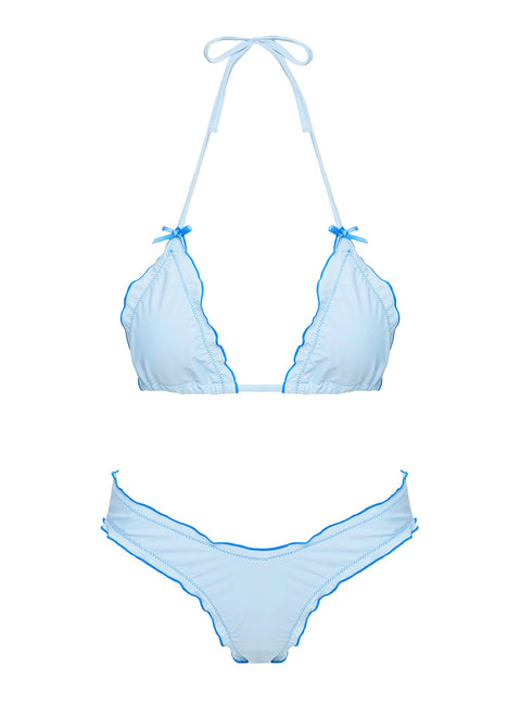 Kathrine High Cut Cheeky Bikini Bottoms Sky Blue