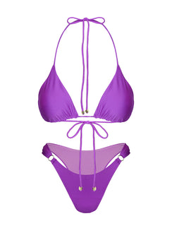 Nevaeh Shine Triangle Bikini Top Purple