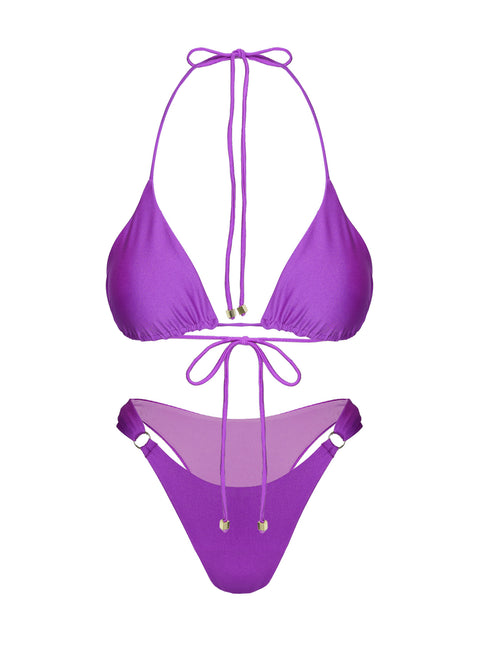 Nevaeh Shine Triangle Bikini Top Purple