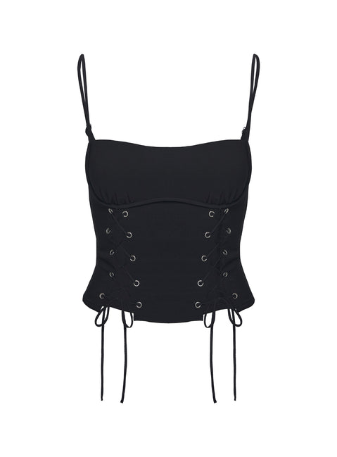 product Princess Polly Kiss And Tell Top Black Sleeveless Square Neck 