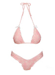 Kathrine Triangle Frill Bikini Top Baby Pink