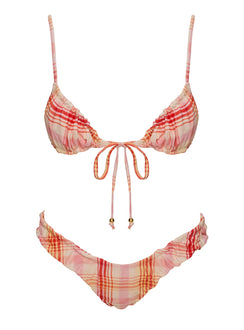 Ruched bikini bottoms High cut leg, cheeky bottom