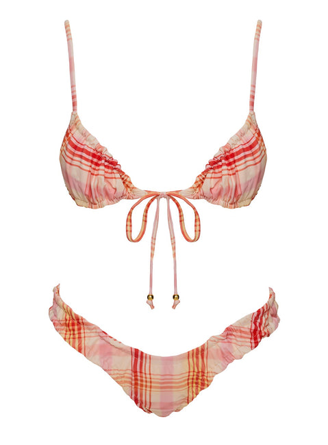 Ruched bikini bottoms High cut leg, cheeky bottom