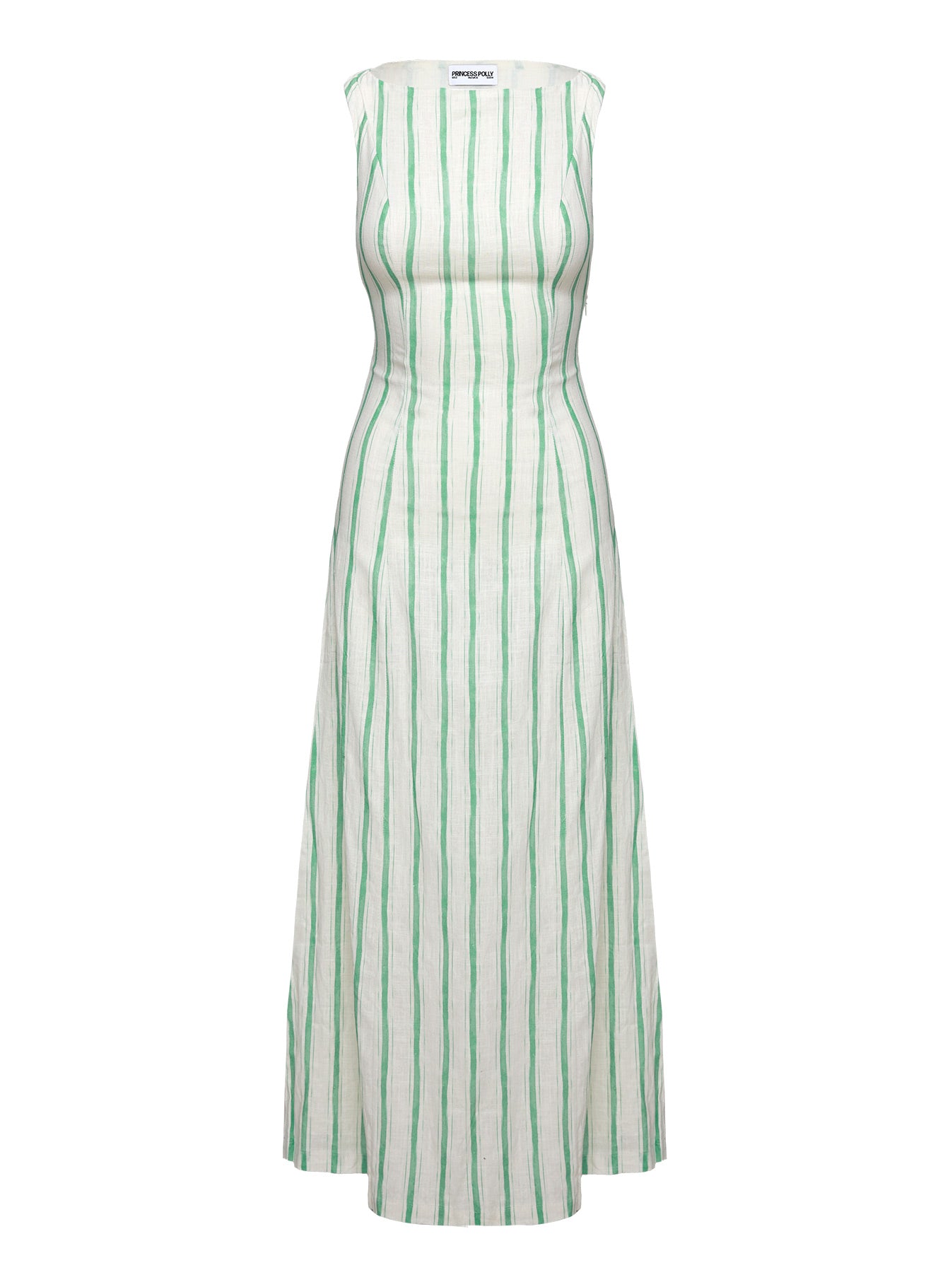 product Princess Polly Lewisa Maxi Dress Green Stripe Boat Neck 