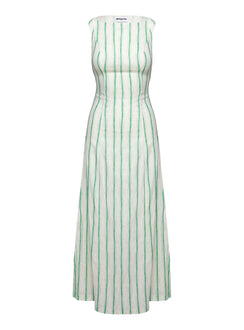 product Princess Polly Lewisa Maxi Dress Green Stripe Tall High Neck 
