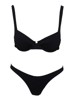 Black Bikini top Adjustable shoulder straps, wired cups, clasp fastening at back