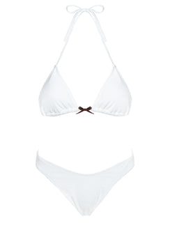 Lucky Bay Anglaise High Side Bikini Bottoms White