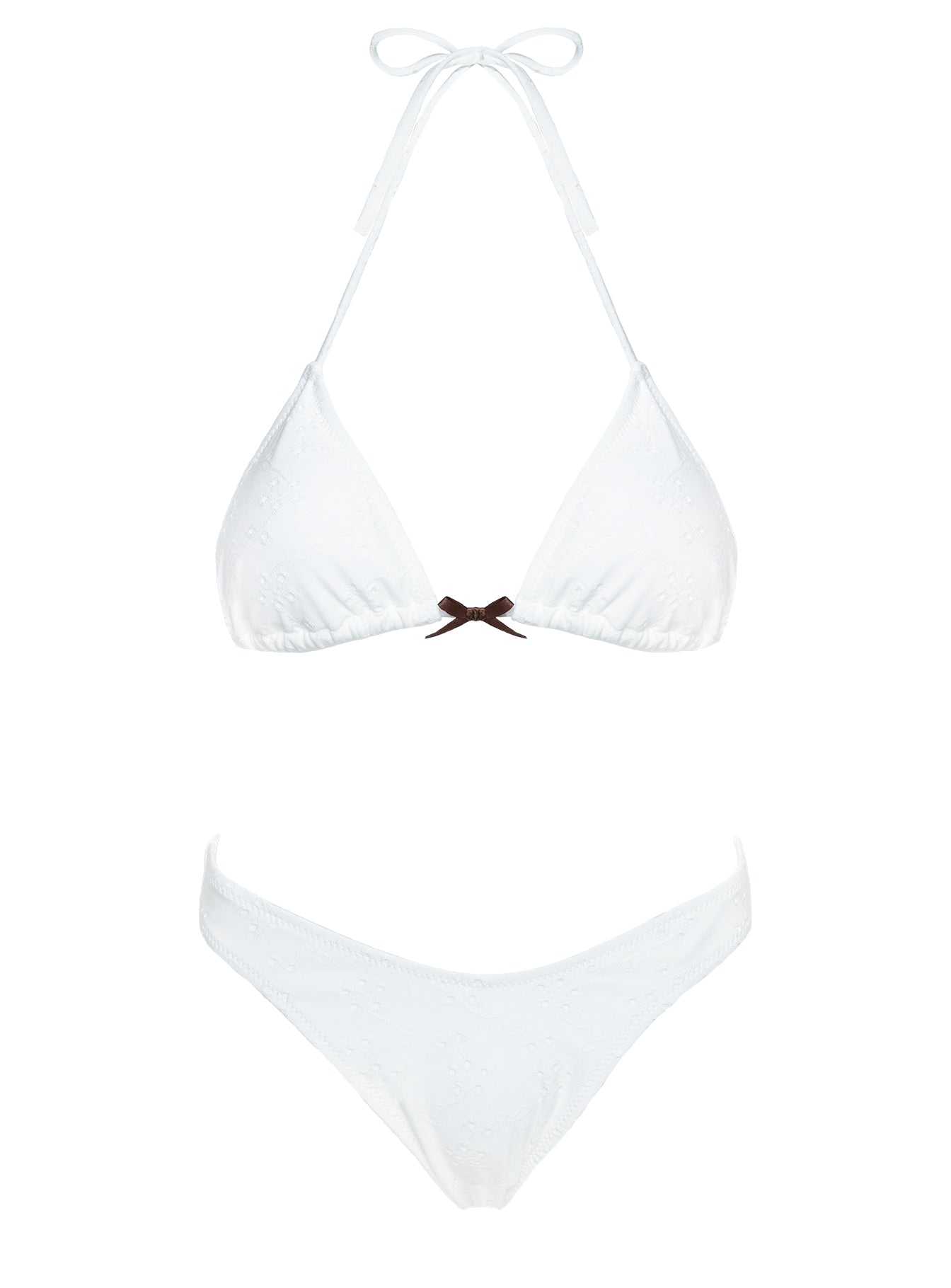 Lucky Bay Anglaise Triangle Bikini Top White