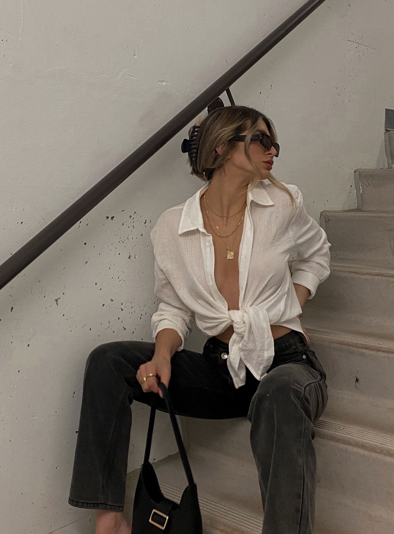 product Princess Polly Three Fourth Sleeves Crew Neck  Mahalia Shirt White