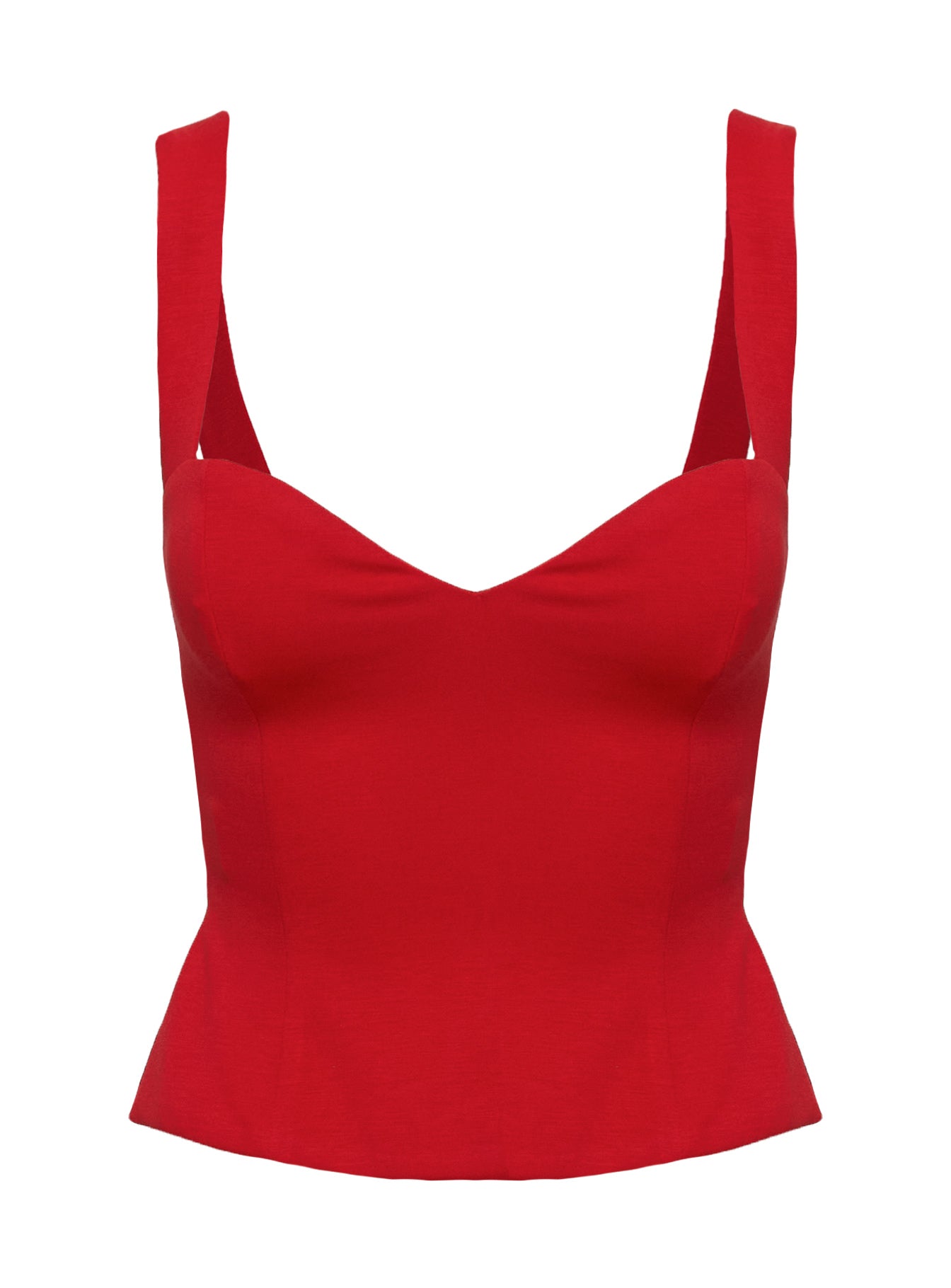 Manuel Top Red Sleeveless Sweetheart 