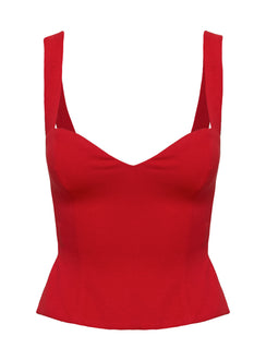Manuel Top Red Sleeveless Sweetheart 