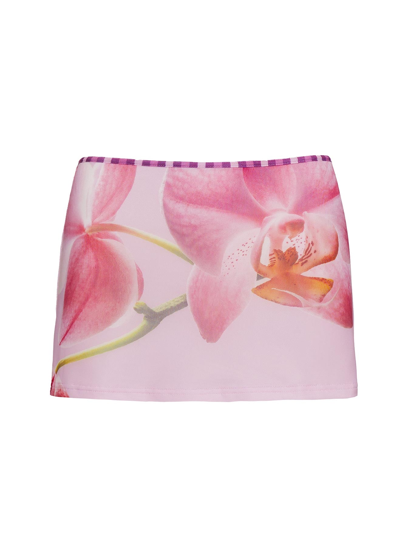   side view of model wearing Princess Polly Mirabelle Mini Skirt Multi Mini Skirts 