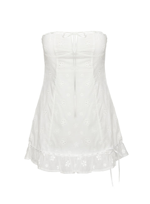 product Princess Polly Molloy Strapless Mini Dress White Straight Neck 