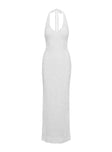 product Princess Polly Moon And Back Boucle Sequin Maxi Dress White Plunger 