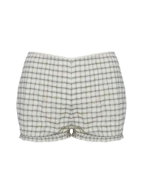 product Princess Polly Mousie Micro Shorts Cream Plaid Low Rise Shorts 