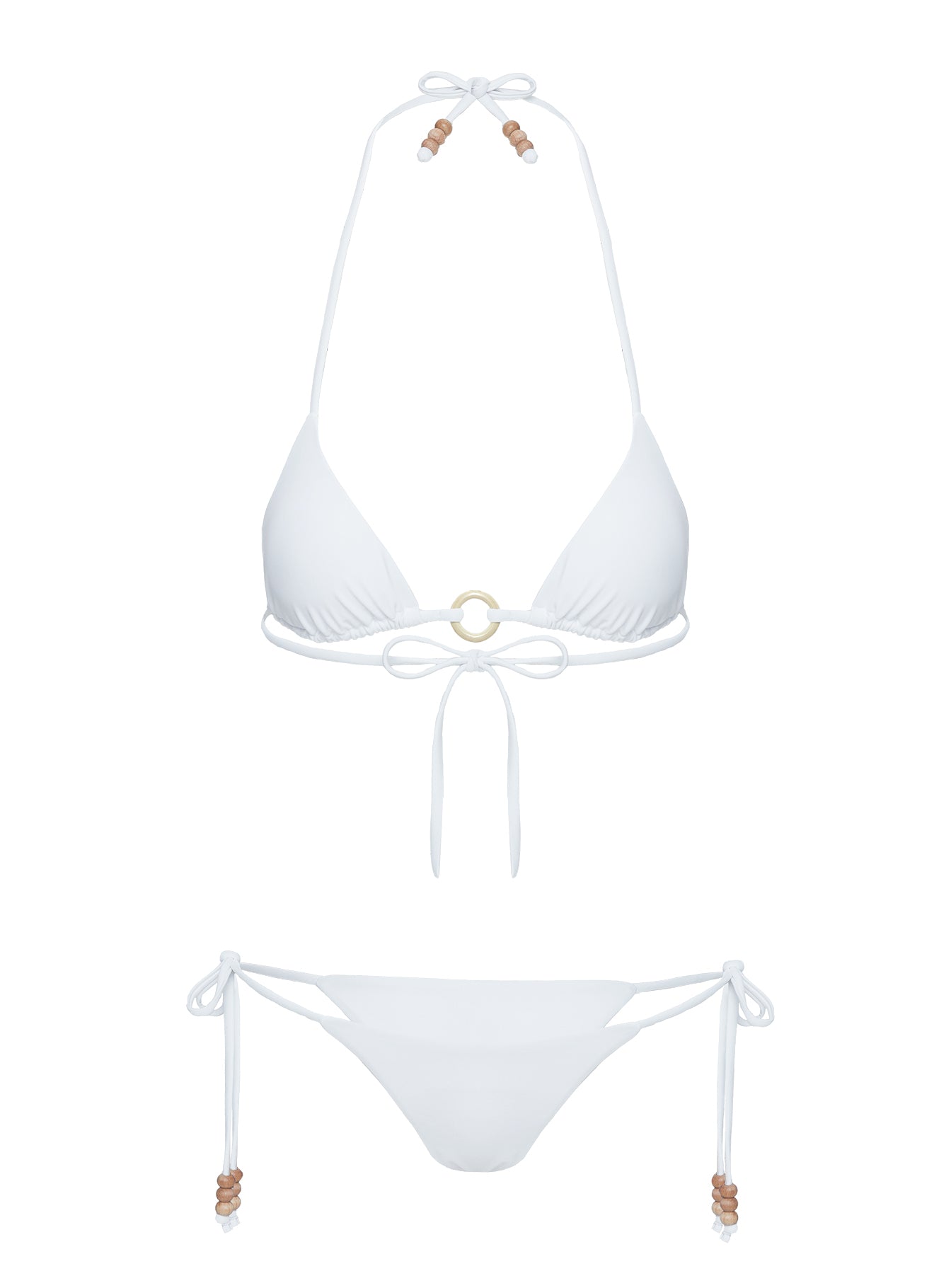 Atalanta Tie Side Bikini Bottoms White
