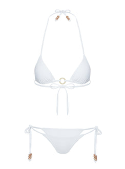 Atalanta Tie Side Bikini Bottoms White