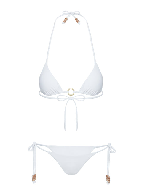 Atalanta Tie Side Bikini Bottoms White