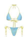 Nayeli Triangle Bikini Top Blue / Yellow