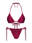 Nayeli Triangle Bikini Top Burgundy