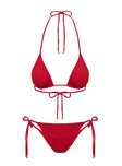 Nevaeh Triangle Ribbed Bikini Top Red