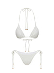 Nevaeh Triangle Ribbed Bikini Top White