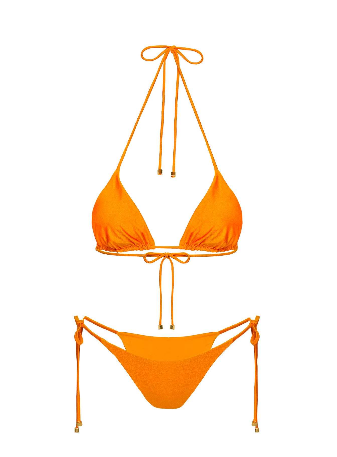Glora Tie Side Shine Bikini Bottom Orange