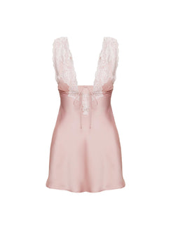 front view of model wearing Princess Polly Nourish Mini Dress Pink Plunger 