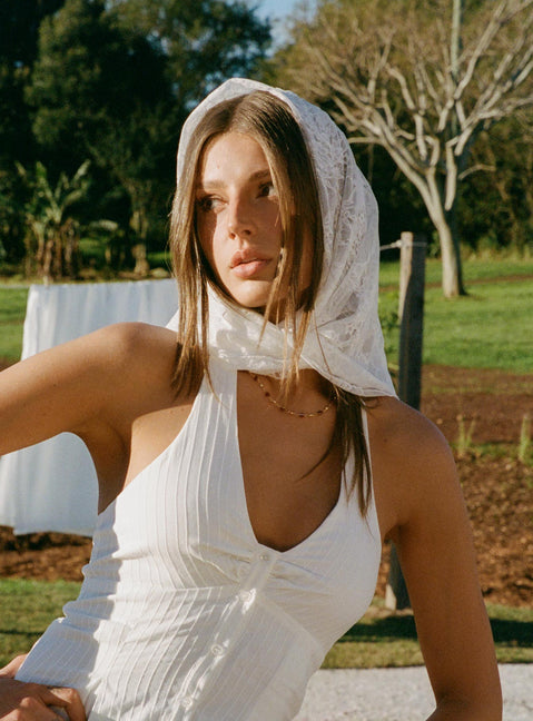 Nellie Scarf White Lace